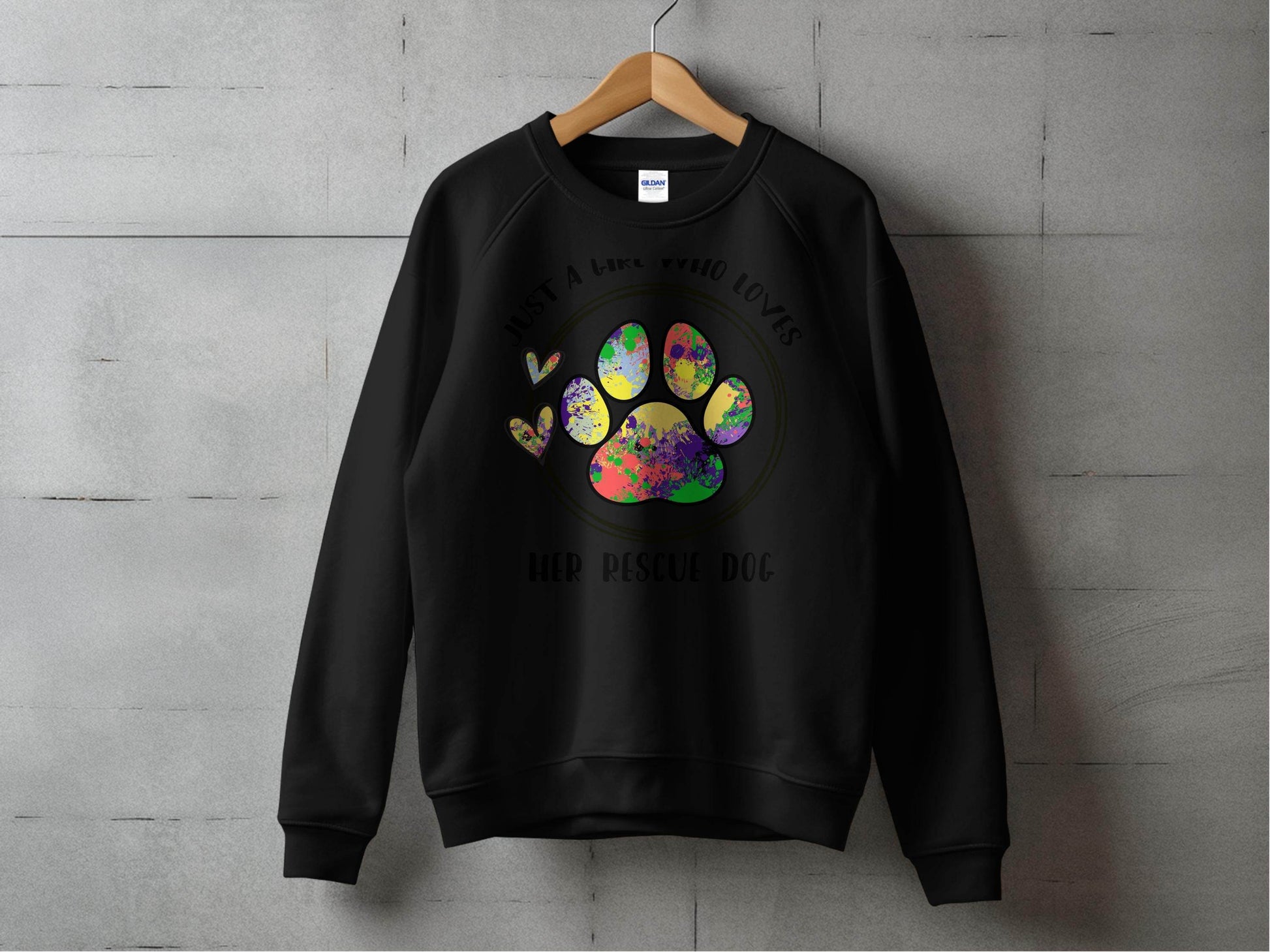 Just a Girl Who Loves Her Rescue Dog Paw Print Sweater - Design & Vybe