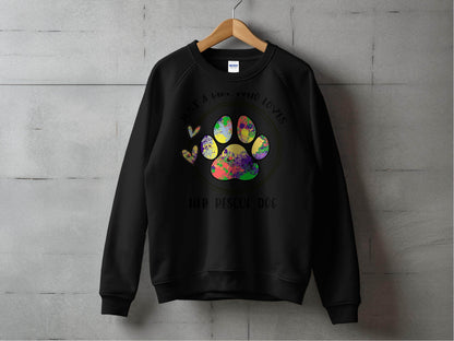 Just a Girl Who Loves Her Rescue Dog Paw Print Sweater - Design & Vybe