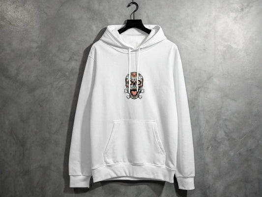 Skull with Floral Pattern on a Bone Design Graphic Hoodie - Design & Vybe
