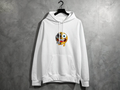 Emoji Half Skull Funny Grotesque Face Vector Hoodie - Design & Vybe