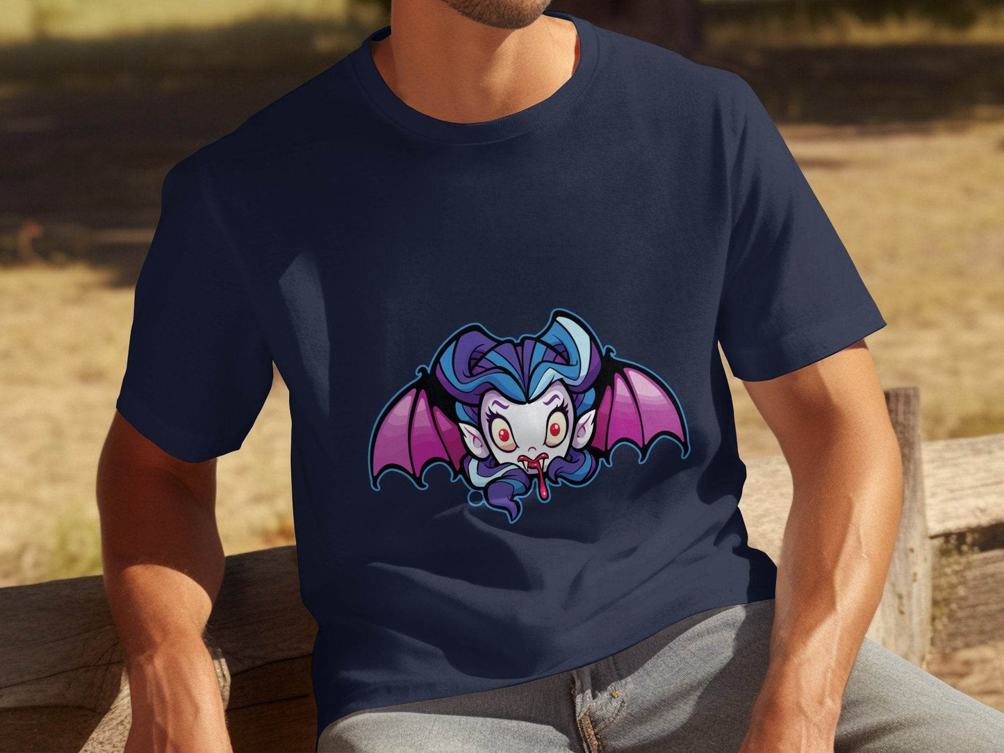 Cute Cartoon Vampire with Wings Graphic T-Shirt - Design & Vybe