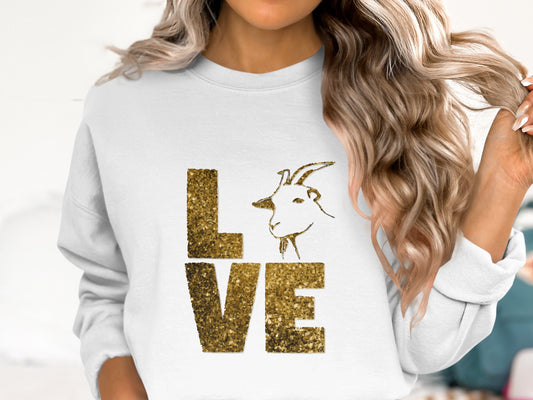 Love Goat Glitter Graphic Sweatshirt product type