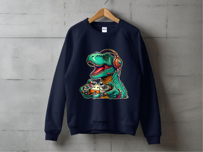 Retro T-Rex Gamer Sweatshirt Awesome Apparel product