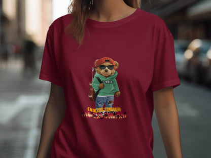 Summer Bear with Guitar Endless Summer Graphic T-Shirt - Design & Vybe