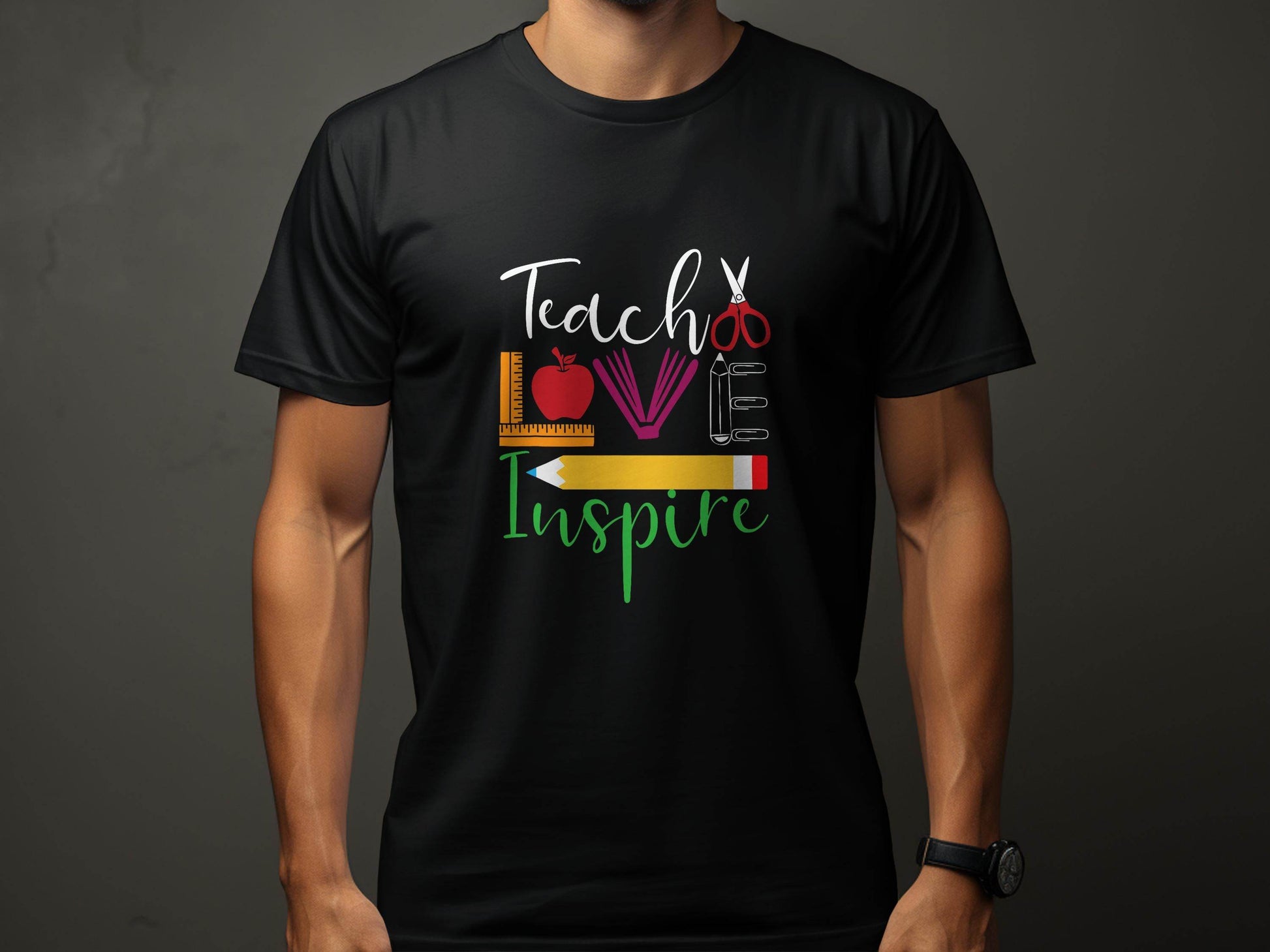 Teach Love Inspire Back To School Design Teachers T-Shirt - Design & Vybe
