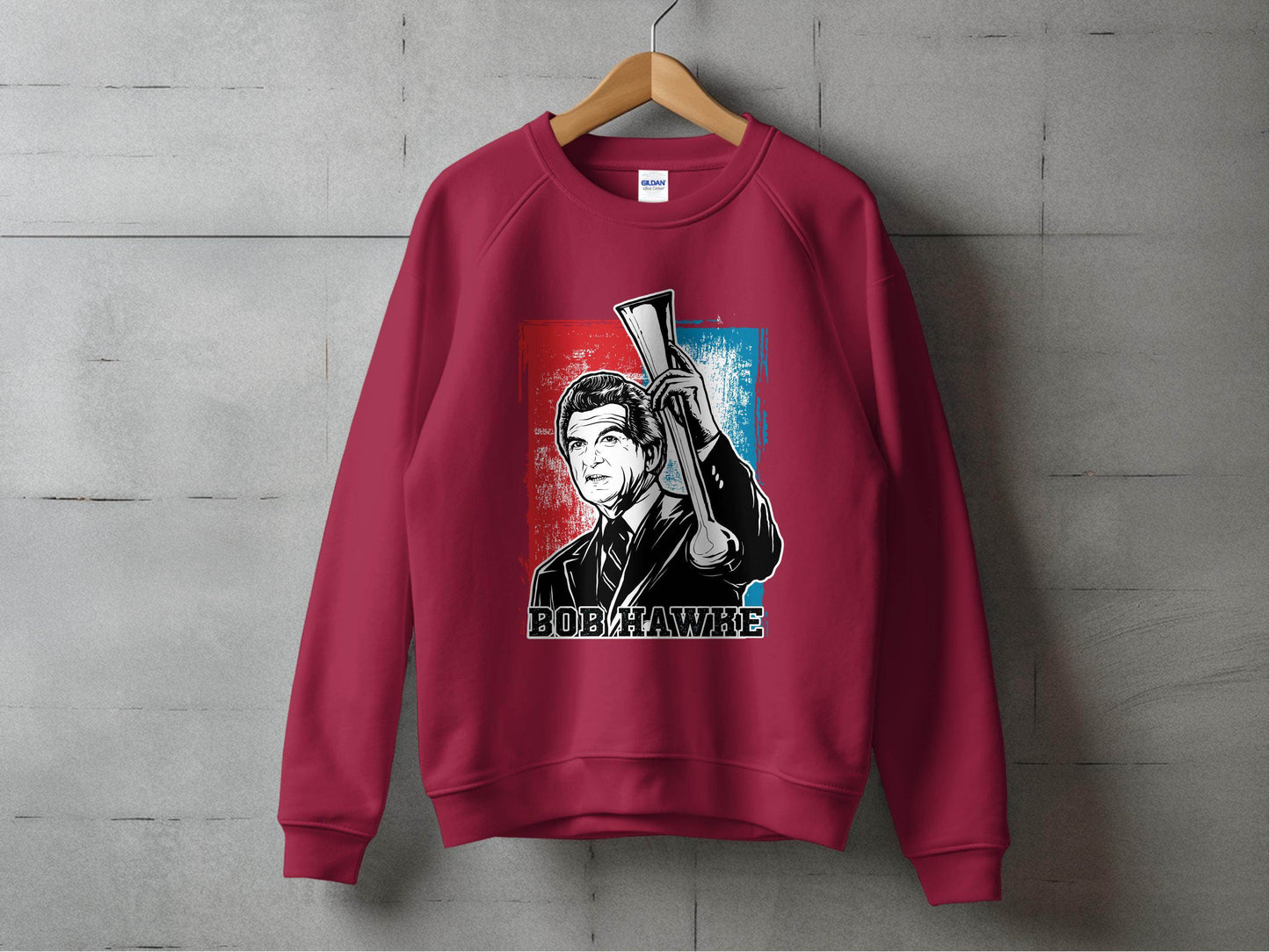 Iconic Bob Hawke Illustration Graphic Print Sweater - Design & Vybe