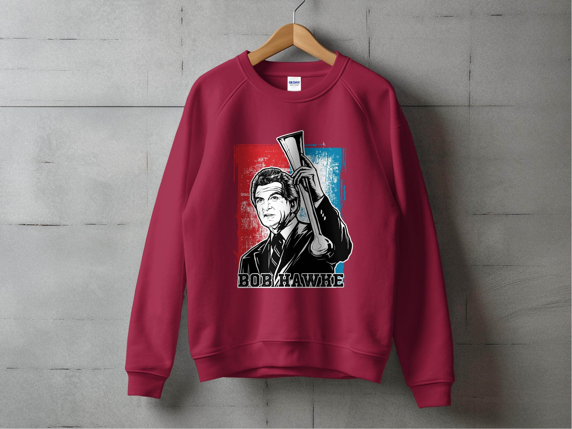 Iconic Bob Hawke Illustration Graphic Print Sweater - Design & Vybe