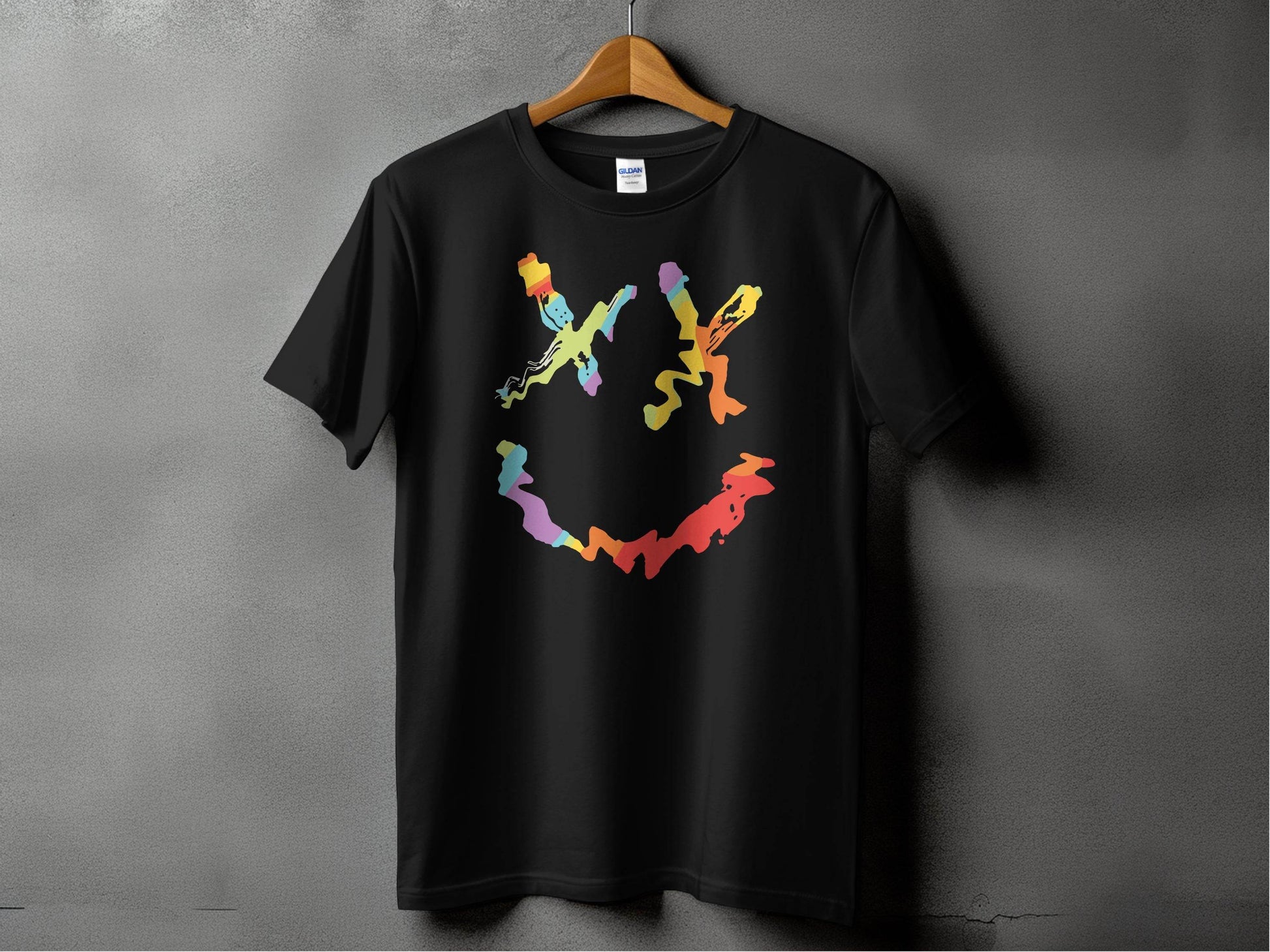 Unique Abstract Dead Smile Colorful Graphic Design Artwork T-shirt - Design & Vybe