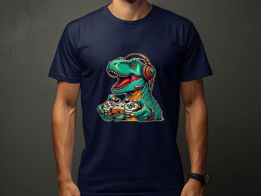 Gaming Dinosaur Retro Controller Funny Gamer Design T-Shirt - Design & Vybe