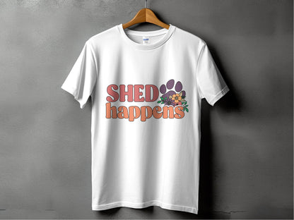 Shed Happens Dog Paw with Flowers Funny Dog Lover T-Shirt - Design & Vybe