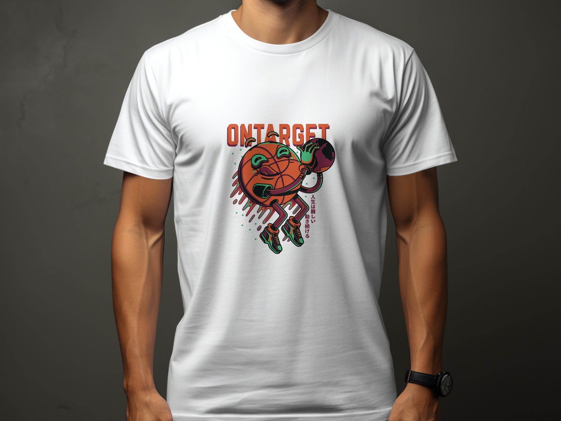 On Target Basketball Globe Design Premium Style T-Shirt - Design & Vybe