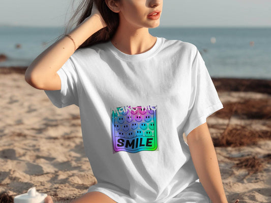 Make Me Smile Rainbow Gradient Design Graphic T-Shirt - Design & Vybe