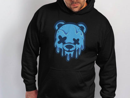 Cool Blue Graffiti Melting Dead Mad Bear Graphic Hoodie - Design & Vybe