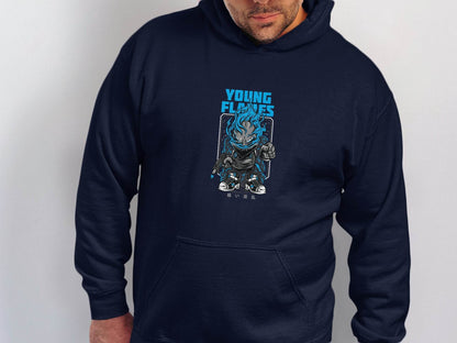 Young Flames Cartoon Style Monster Character Graphic Hoodie - Design & Vybe