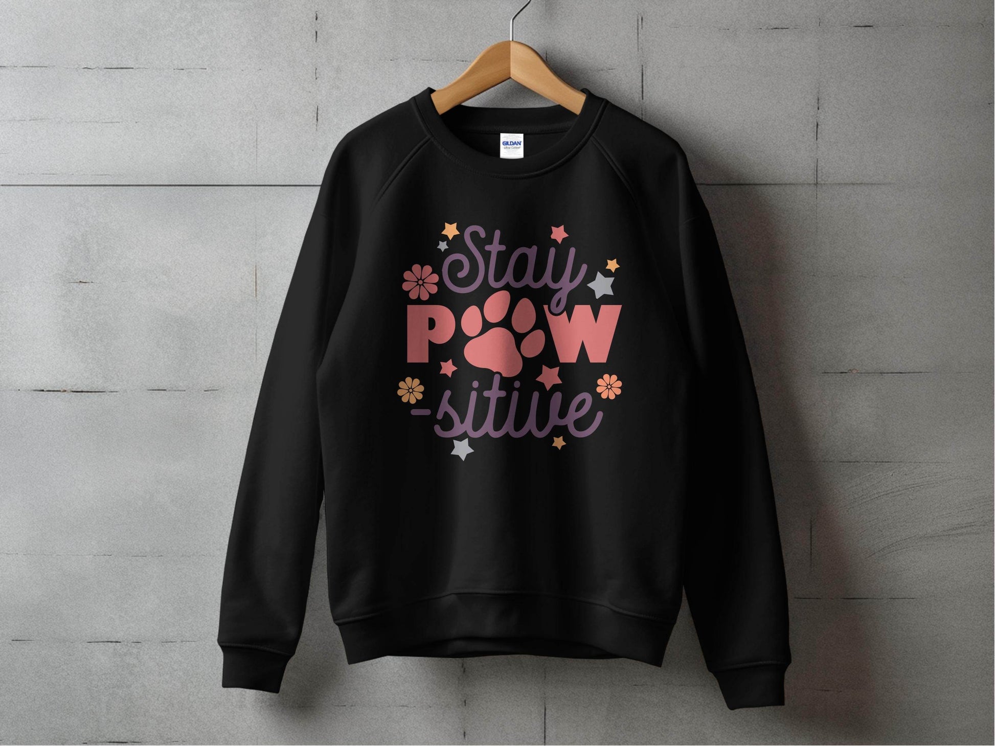 Stay Paw-sitive Pet Dog Animal Lover Graphic Design Sweater - Design & Vybe