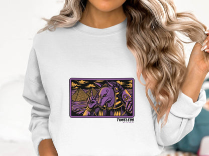 Egyptian Anubis Pharaoh with Pyramids Graphic Sweater - Design & Vybe