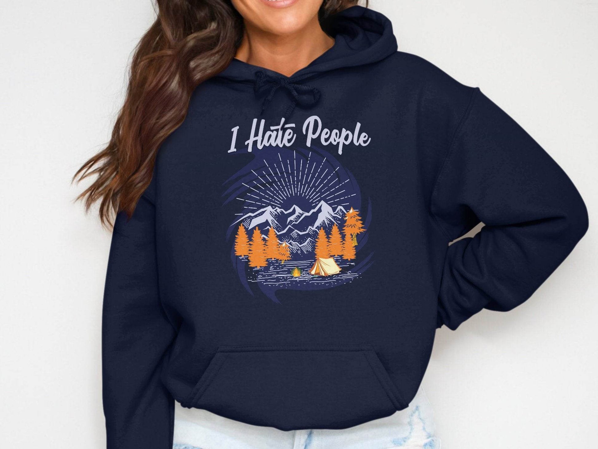 Outdoor Camping Design I Hate People Graphic Hoodie - Design & Vybe