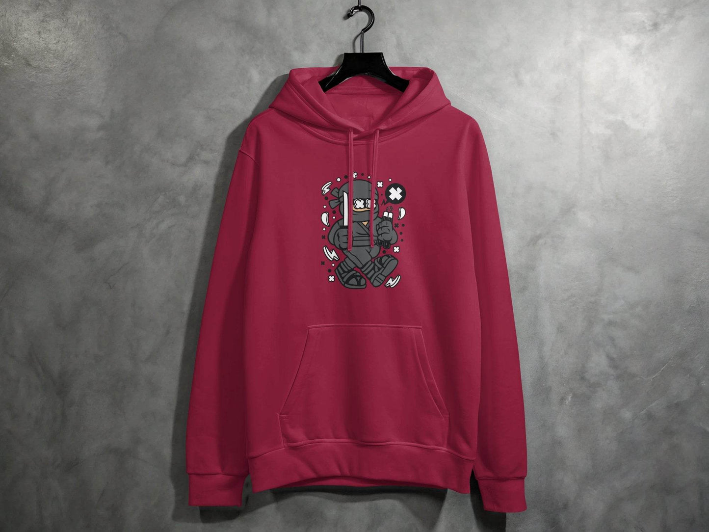 Ninja Cartoon Character with Nunchucks Graphic Hoodie - Design & Vybe
