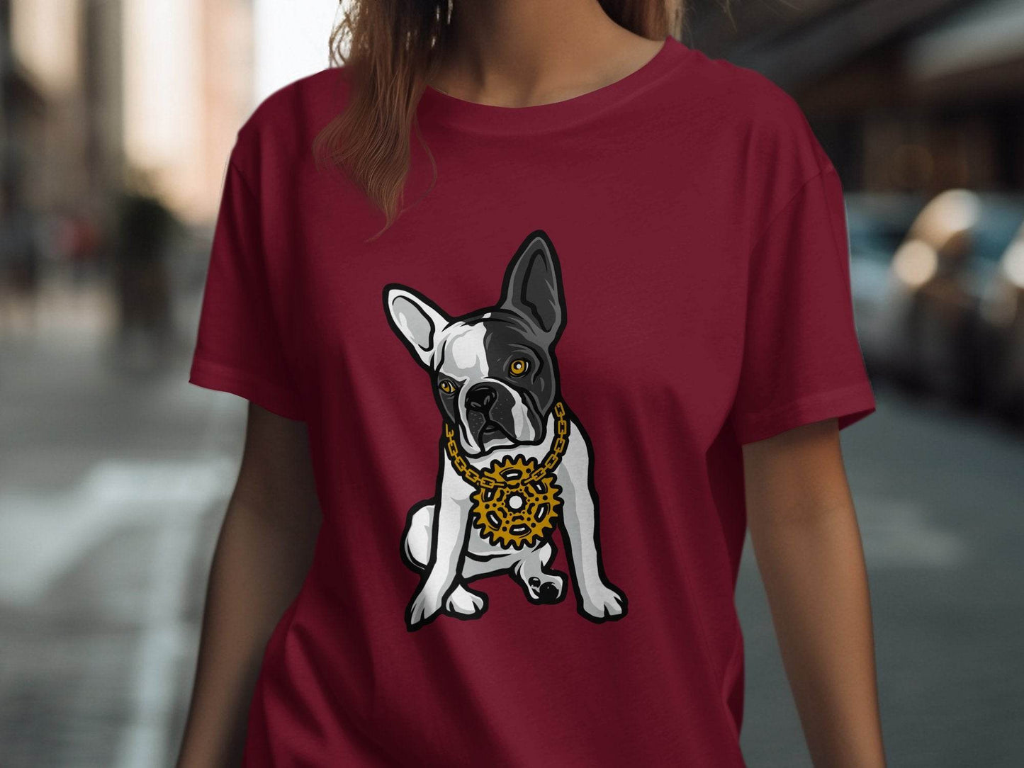 Cool French Bulldog with Bling Design T-Shirt - Design & Vybe