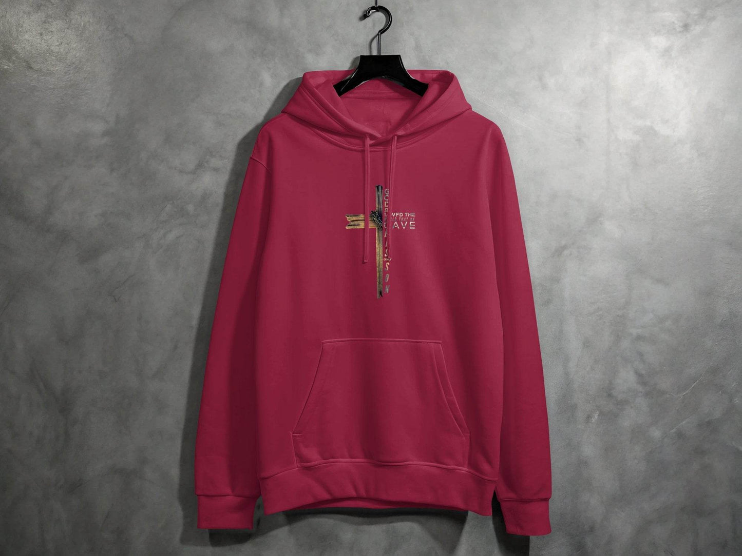 God so Loved the World Christian Wooden Cross Bible Hoodie - Design & Vybe