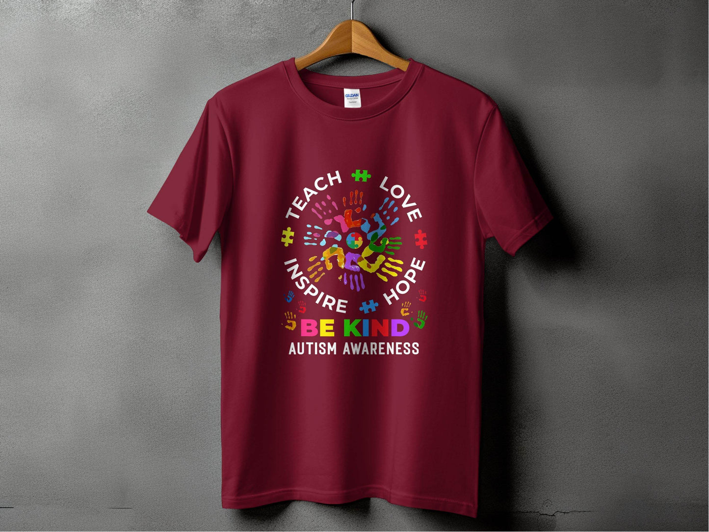 Autism Awareness Teach Love Inspire Hope Be Kind T-Shirt - Design & Vybe