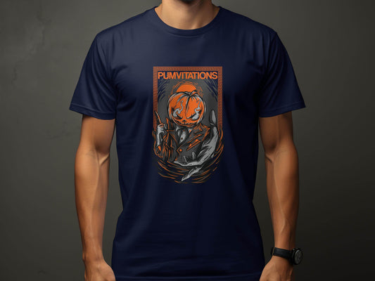Pumvitations Design for Halloween Pumpkin Man T-Shirt - Design & Vybe