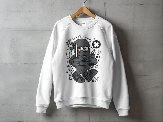 Ninja Character in Action Printed Sweatshirt product type