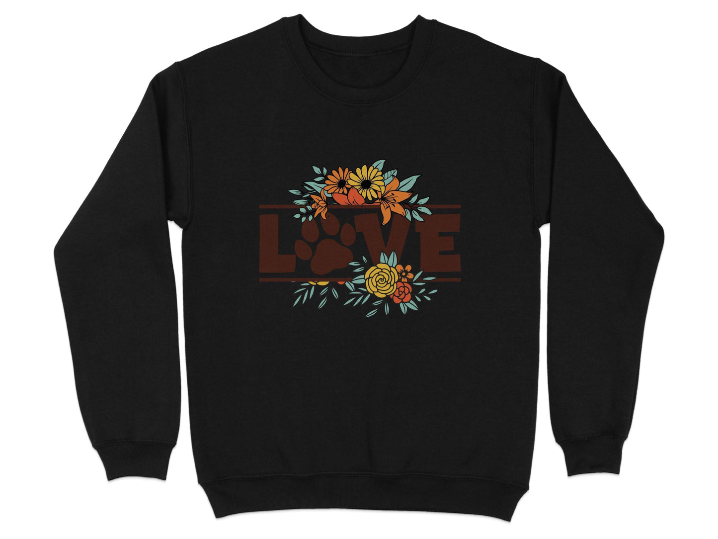 Floral Love Paw Print Design Graphic Flower Design Sweater - Design & Vybe