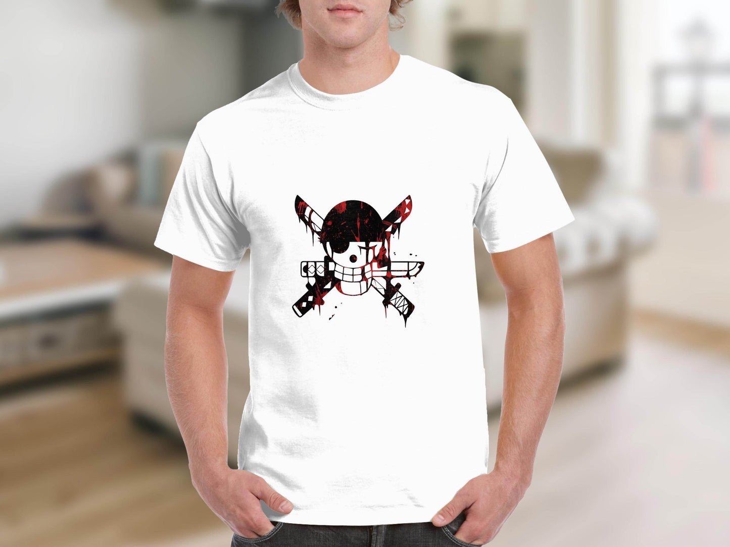 Pirate Symbol with Bloody Swords Skull Artistic Design T-Shirt - Design & Vybe