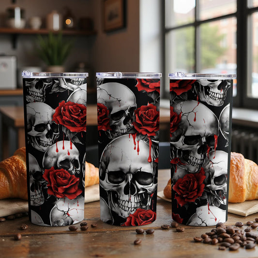 Skull and Roses Artistic Design Tumbler product
