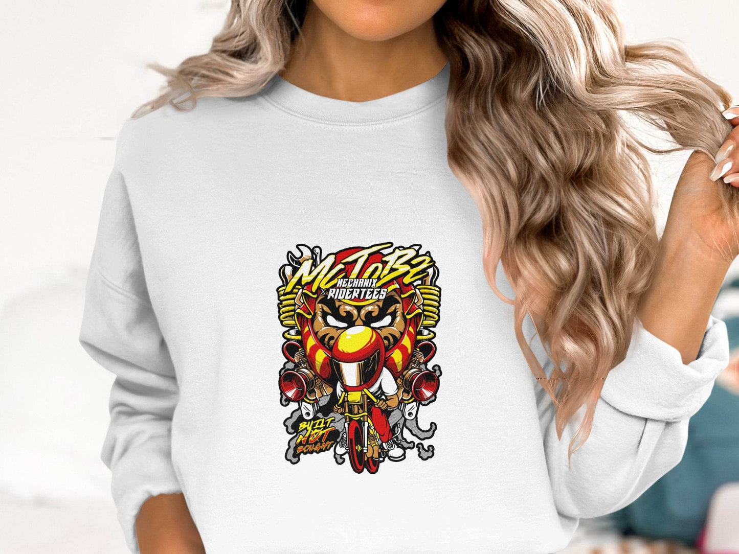 Motorbz Mechanix Ridertees Built Not Bought Graphic Sweater - Design & Vybe