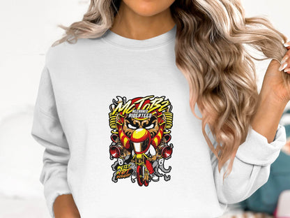 Motorbz Mechanix Ridertees Built Not Bought Graphic Sweater - Design & Vybe