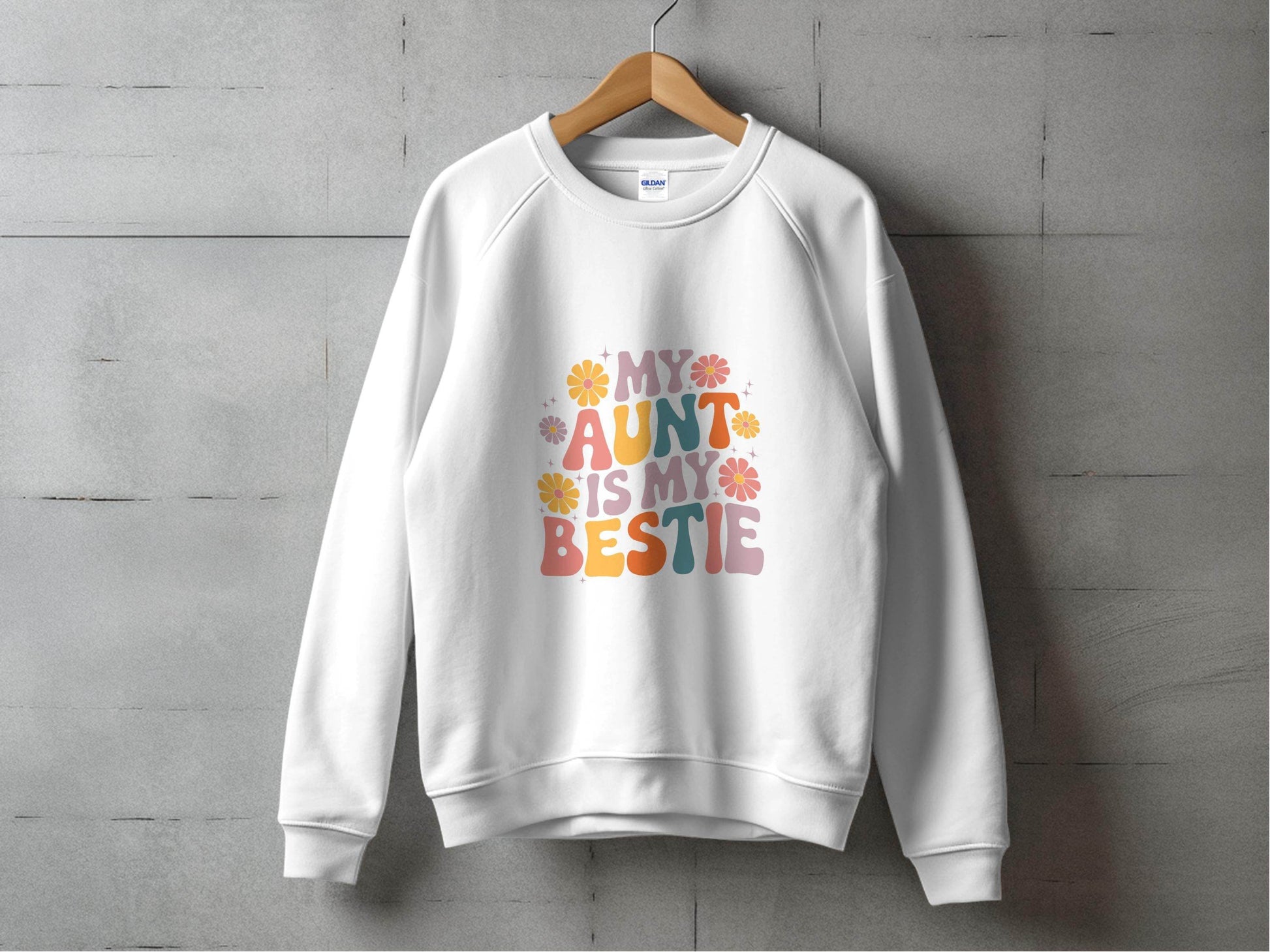 My Aunt is My Bestie Floral Design Graphic Sweater - Design & Vybe