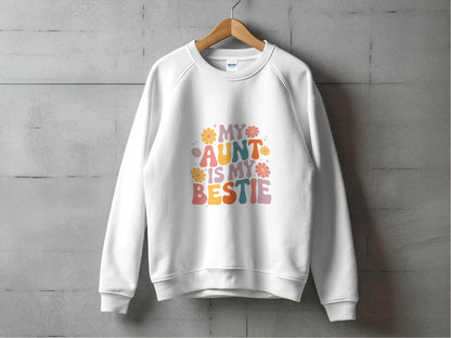 My Aunt is My Bestie Floral Design Graphic Sweater - Design & Vybe