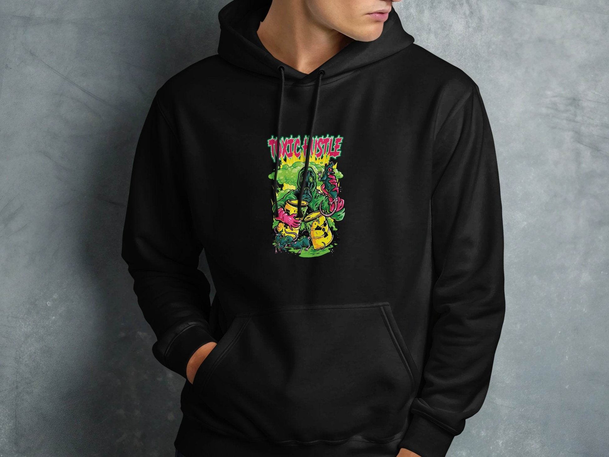 Toxic Hustle Graphic Print Design Hoodie - Design & Vybe