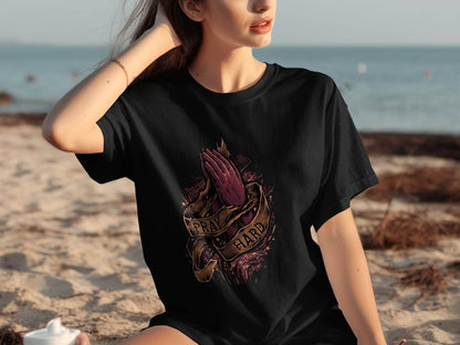 Pray Dark Hard Graphic Design T-Shirt - Design & Vybe