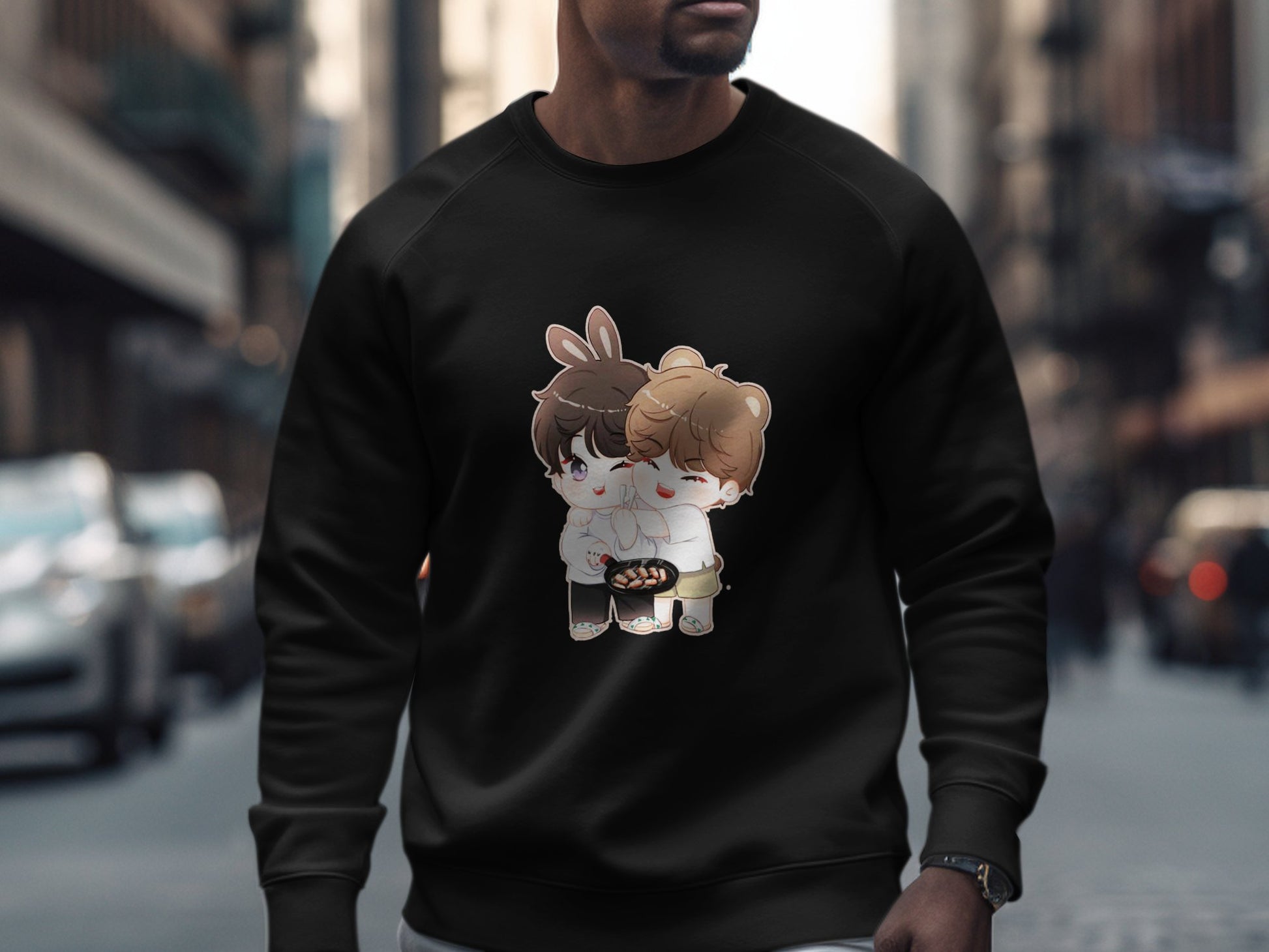 Cute Couple Holding Cookies Anime Sweatshirt product