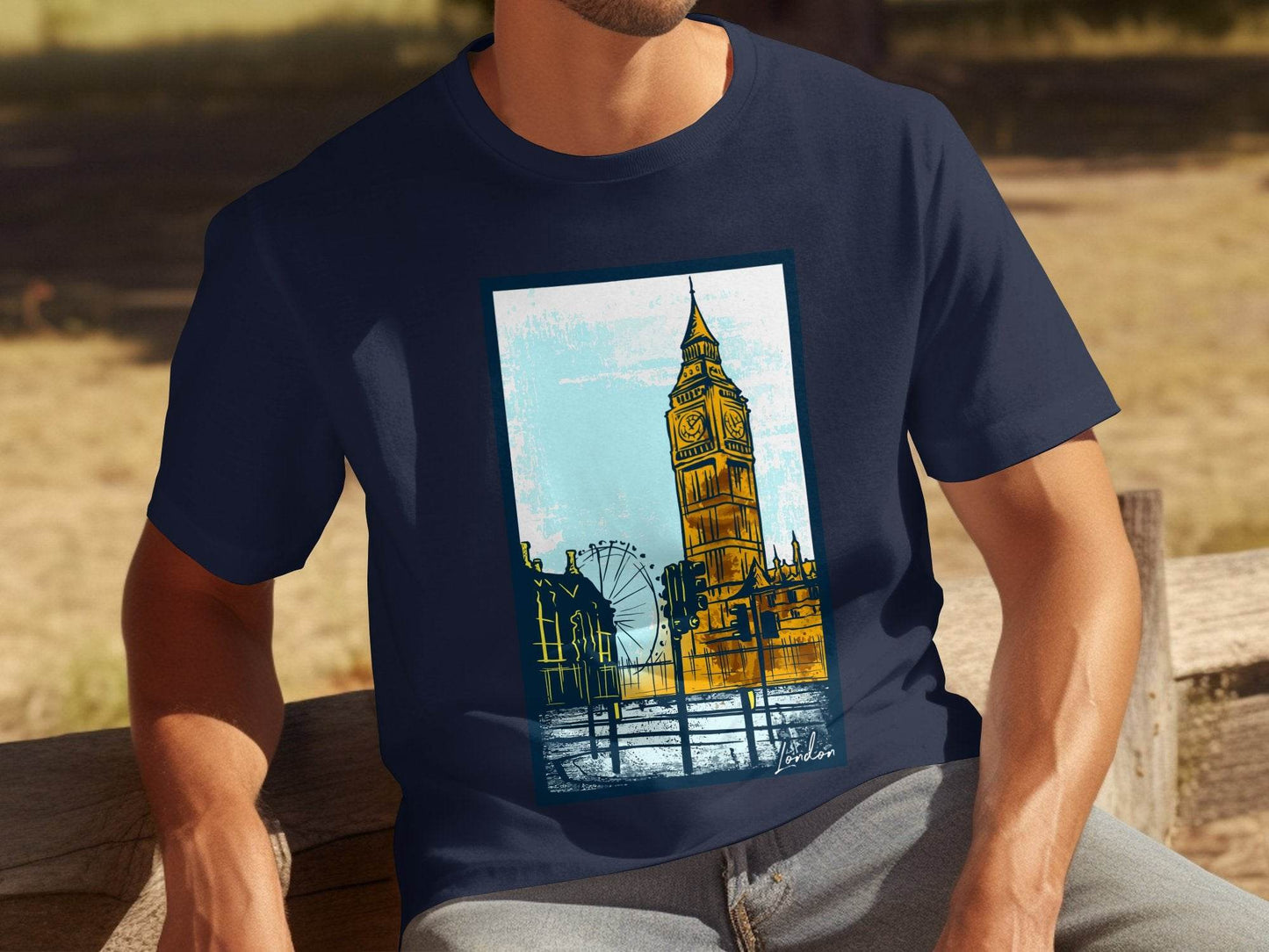 Iconic Big Ben and London Eye Graphic T-Shirt - Design & Vybe