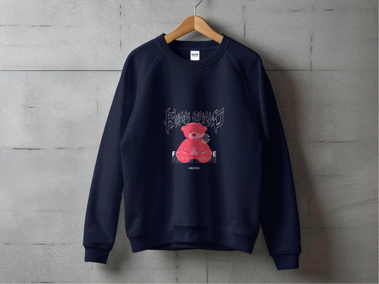 False Hope with Pink Bear Print Graphic Sweater - Design & Vybe