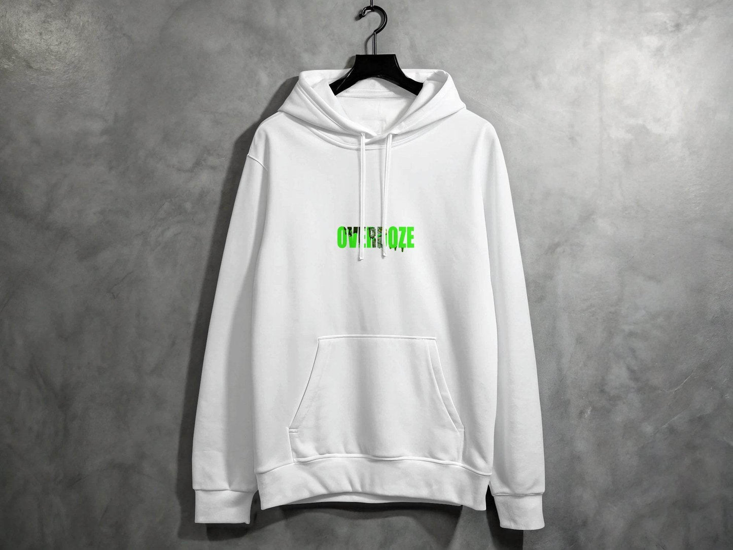 Overdoze Neon Green With Face Graphic Trendy Image Hoodie - Design & Vybe