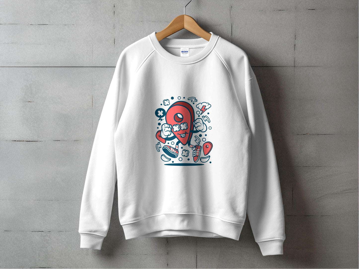 Fun Cartoon Location Pin Graphic Sweater - Design & Vybe