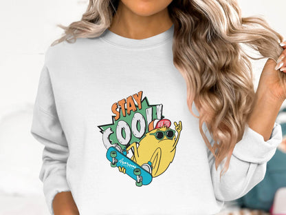 Stay Cool Skateboarding Frog Graphic Sweater - Design & Vybe