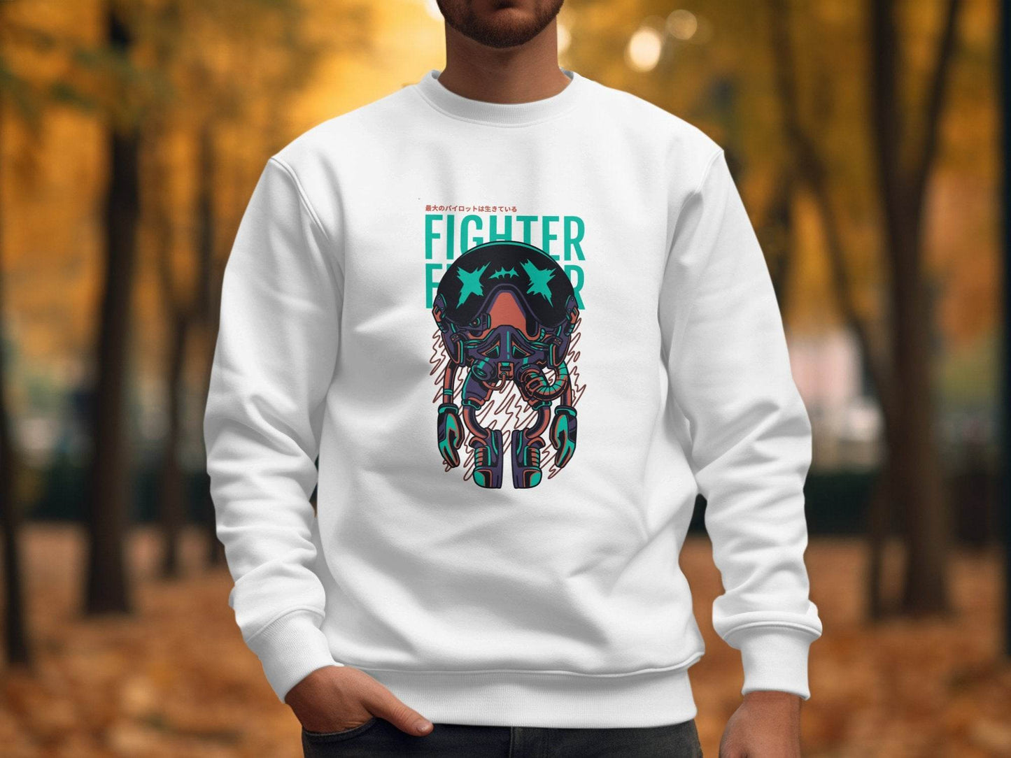 Retro Fighter Pilot Graphic SciFi Illustration Hoodie - Design & Vybe