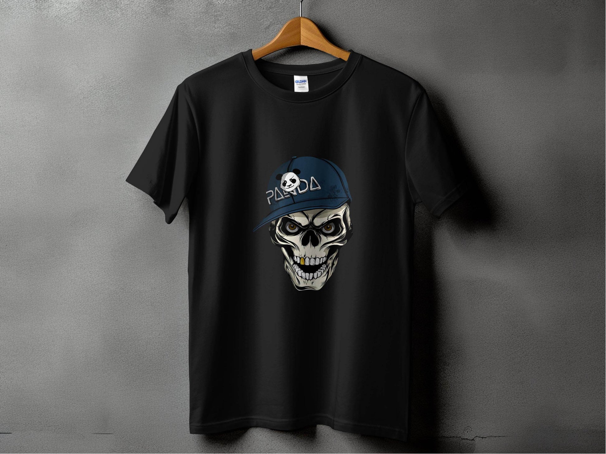 Grim Panda Skeleton on a Dark BaseBall Hat Artwork T-Shirt - Design & Vybe