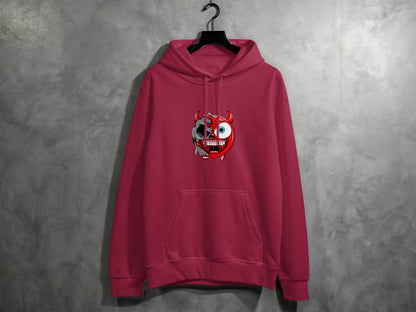 Half Skull Half Devil Smiling Face Design Art Hoodie - Design & Vybe