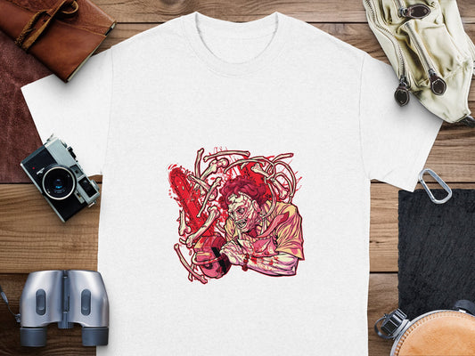 Chainsaw Horror Character Graphic White T-shirt product type