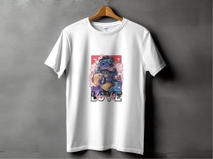 Love Your Life Robot Style Cartoon Graphics T-Shirt - Design & Vybe