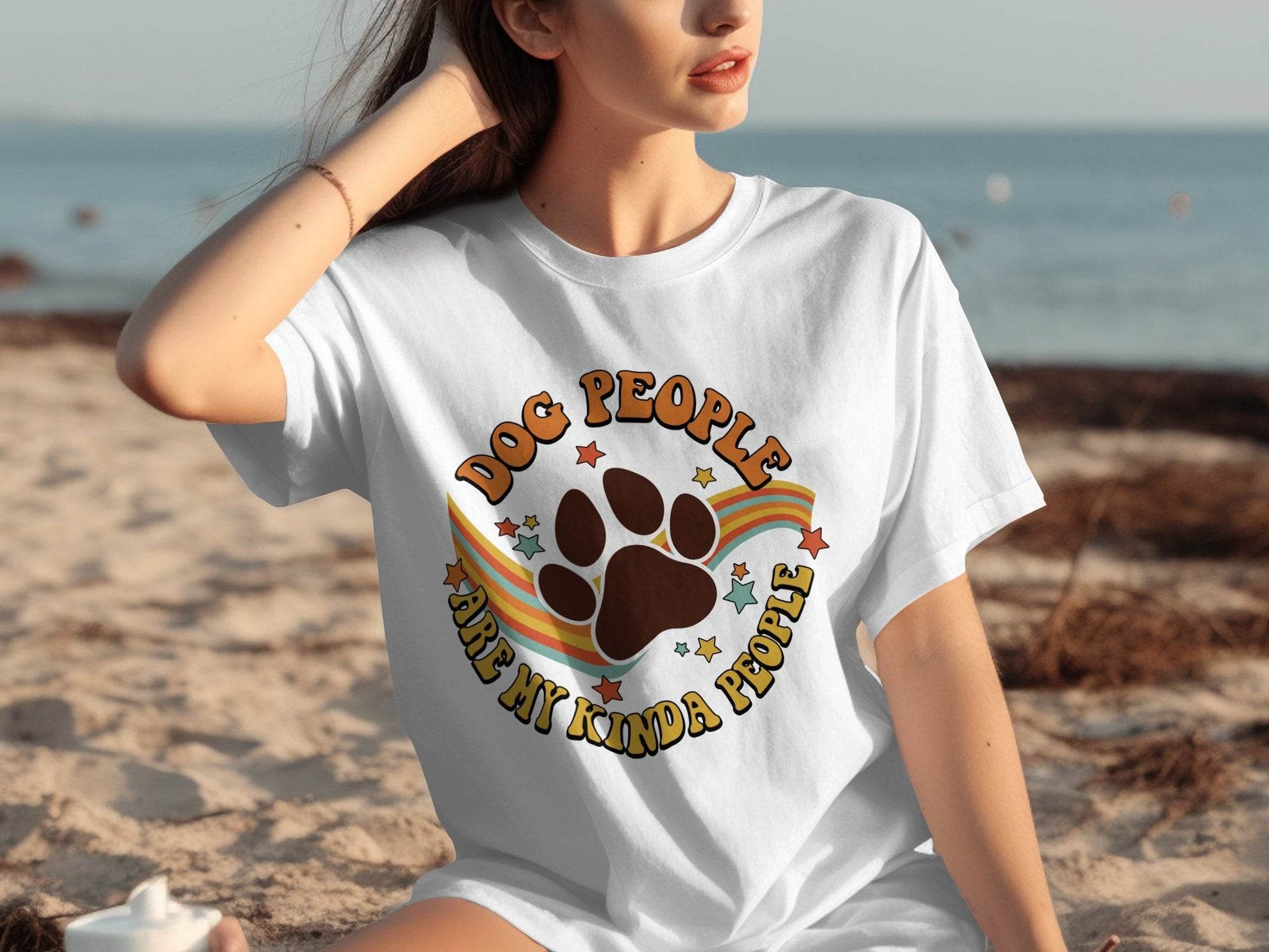 Dog People Are My Kinda People Retro Style Dog Paw T-Shirt - Design & Vybe