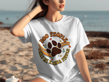 Dog People Are My Kinda People Retro Style Dog Paw T-Shirt - Design & Vybe