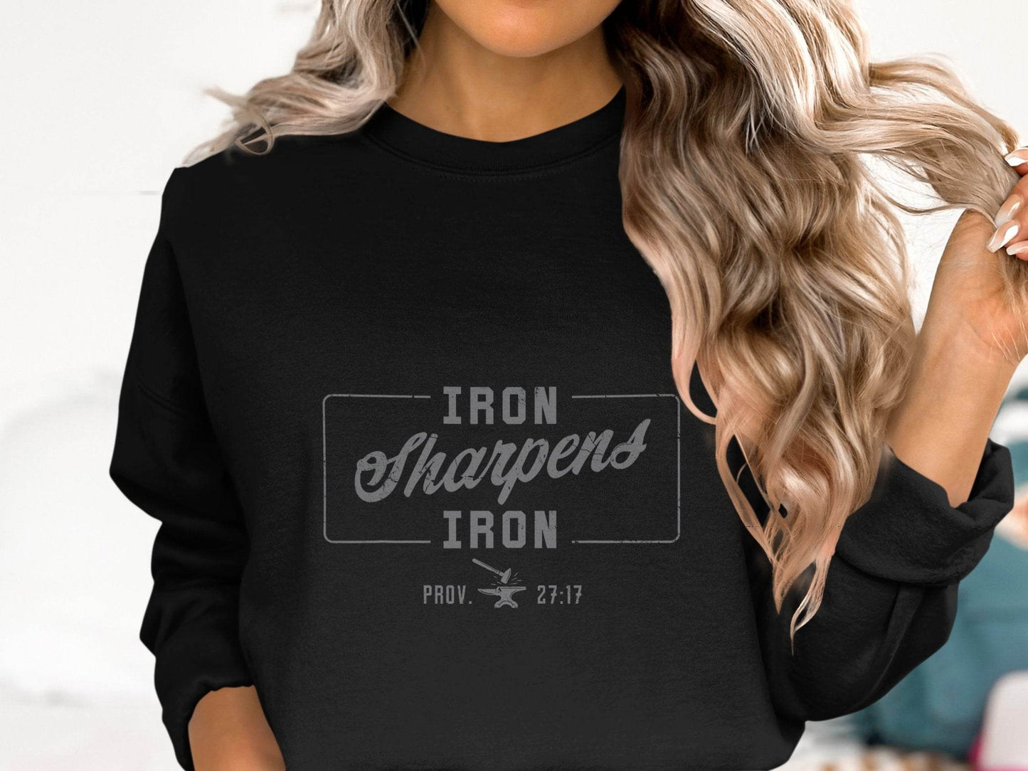 Iron Sharpens Iron Proverbs Quote Graphic Design Sweater - Design & Vybe